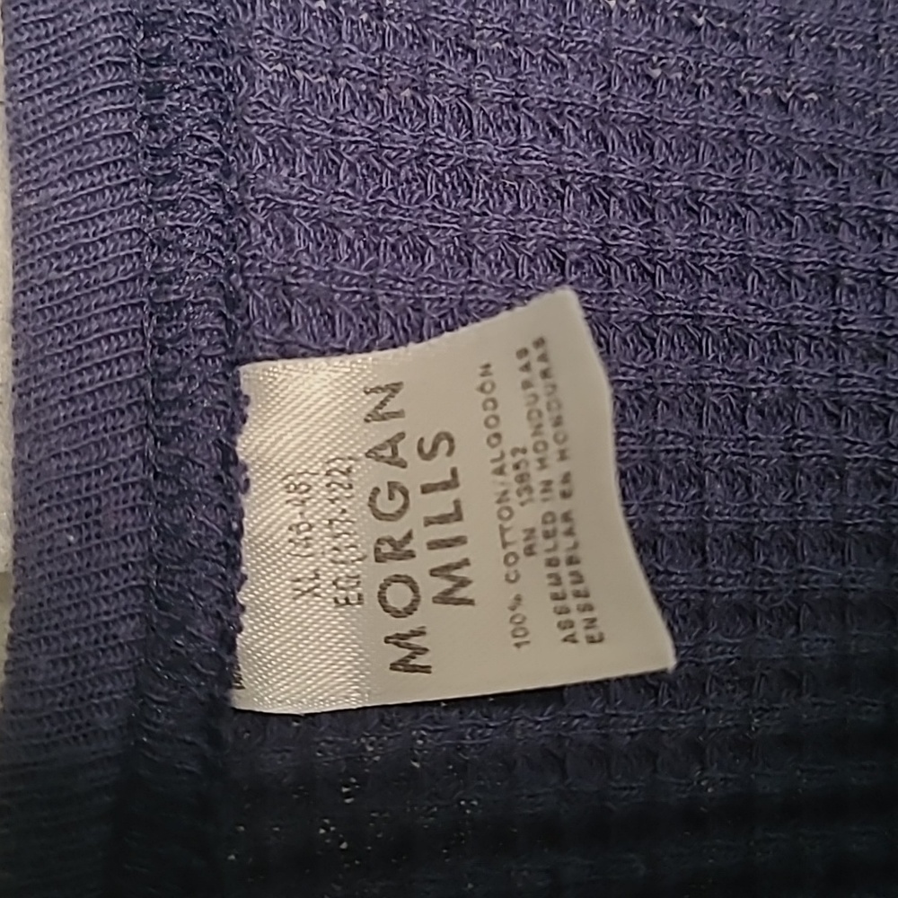 Morgan Mills Mens XL 46 48 long sleeve long johns waffle navy blue shirt - Picture 4 of 4